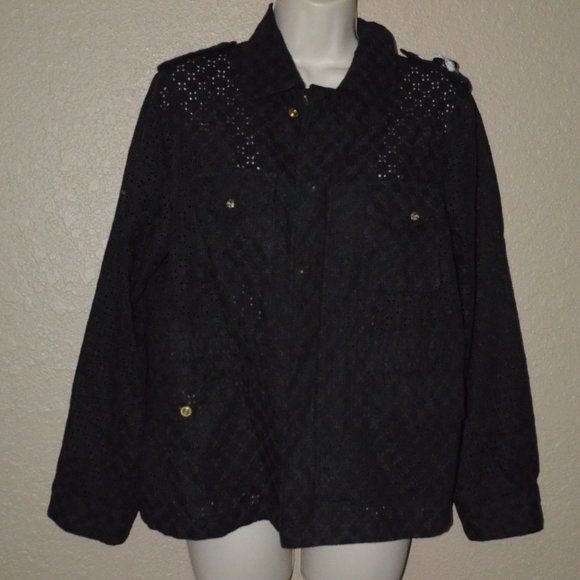 NWOT $1245 Sz S Tu Es Mon Tresor Black Linen Eyelet AFTER ALL I LOVE YOU Jacket - Picture 3 of 9